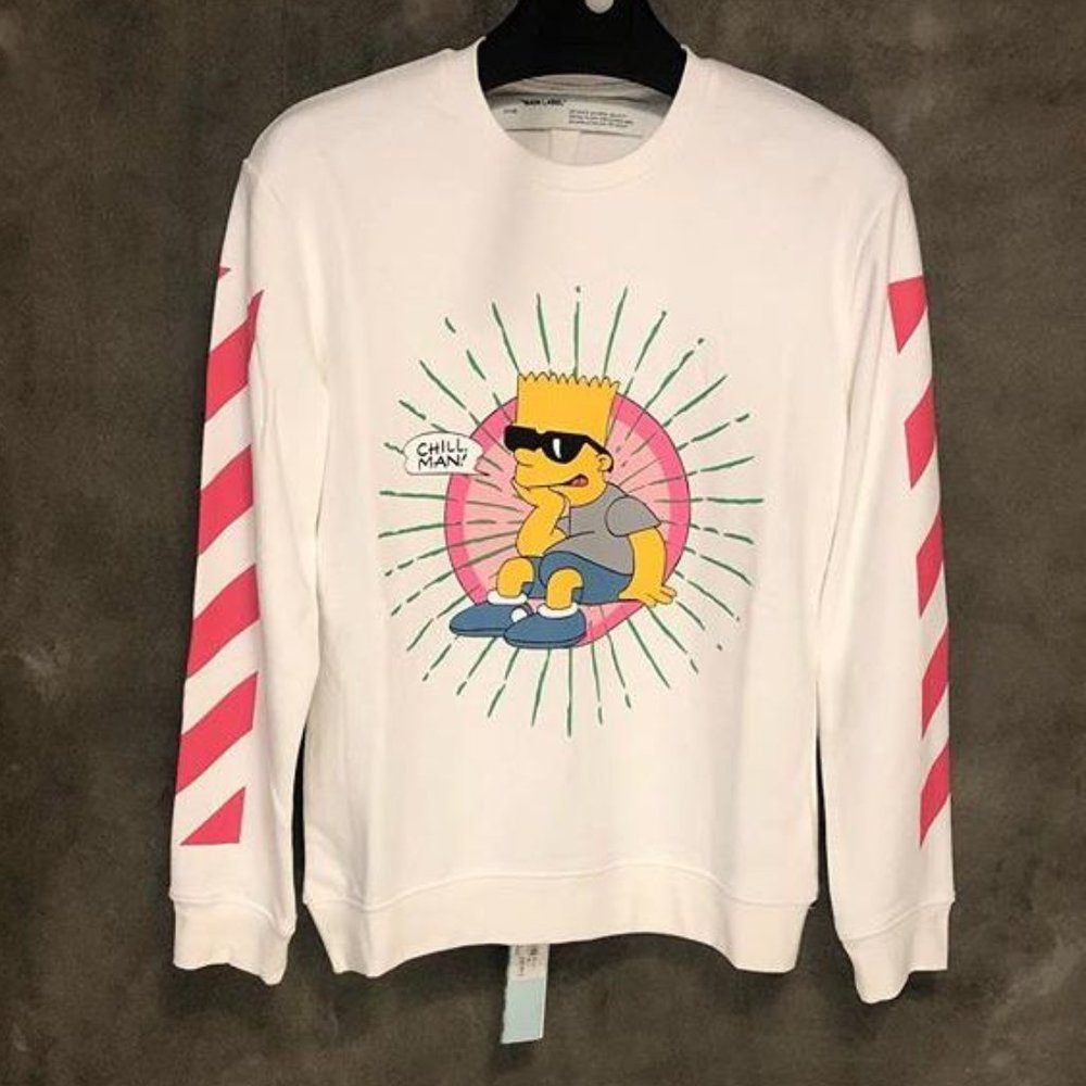 new OFF WHITE 2020 white cotton simpson logo men